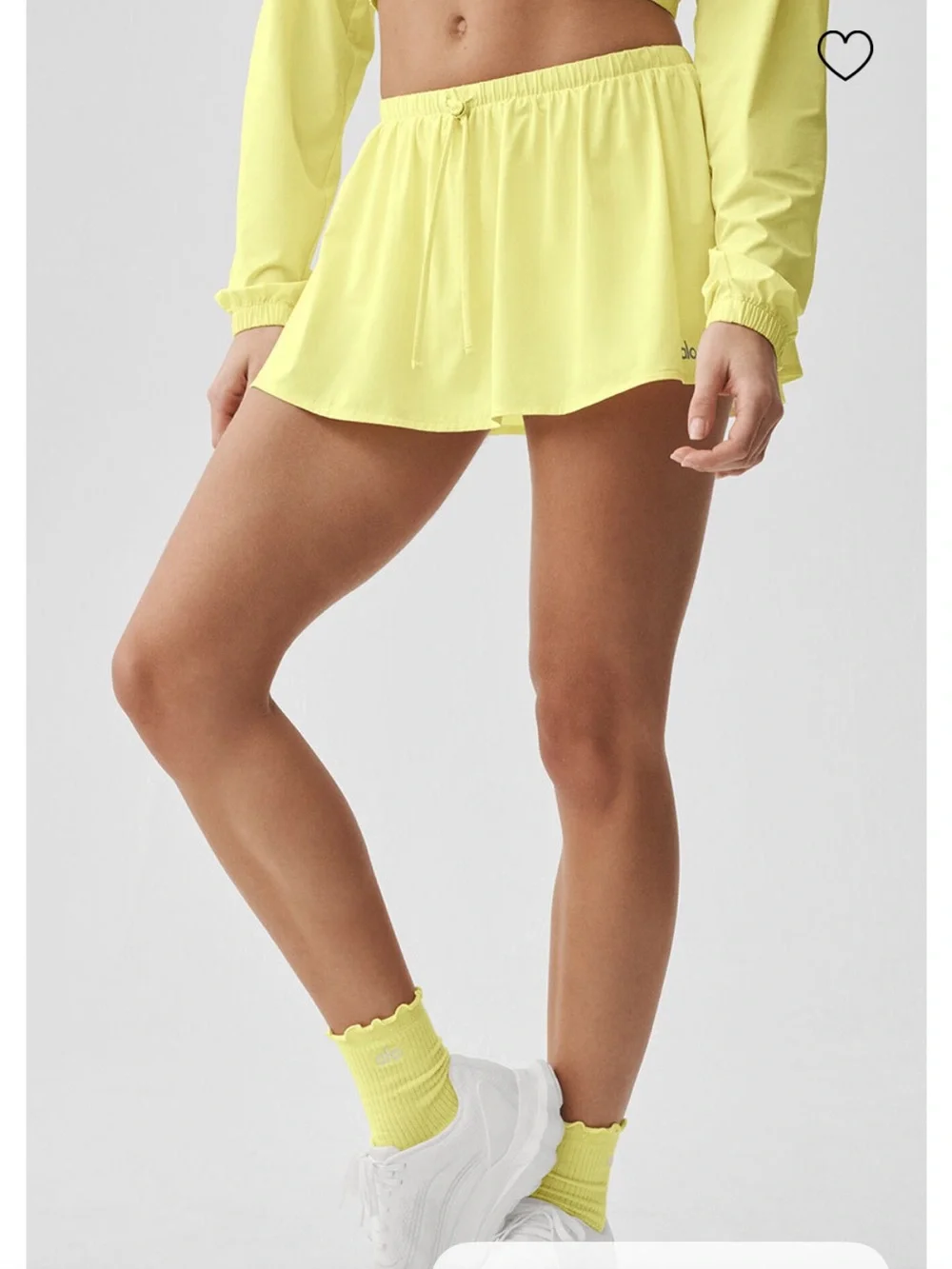 ALO Yoga Breezy Tennis Skirt in Sunshine Yellow